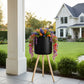 Pot de fleur sur pied metal noir