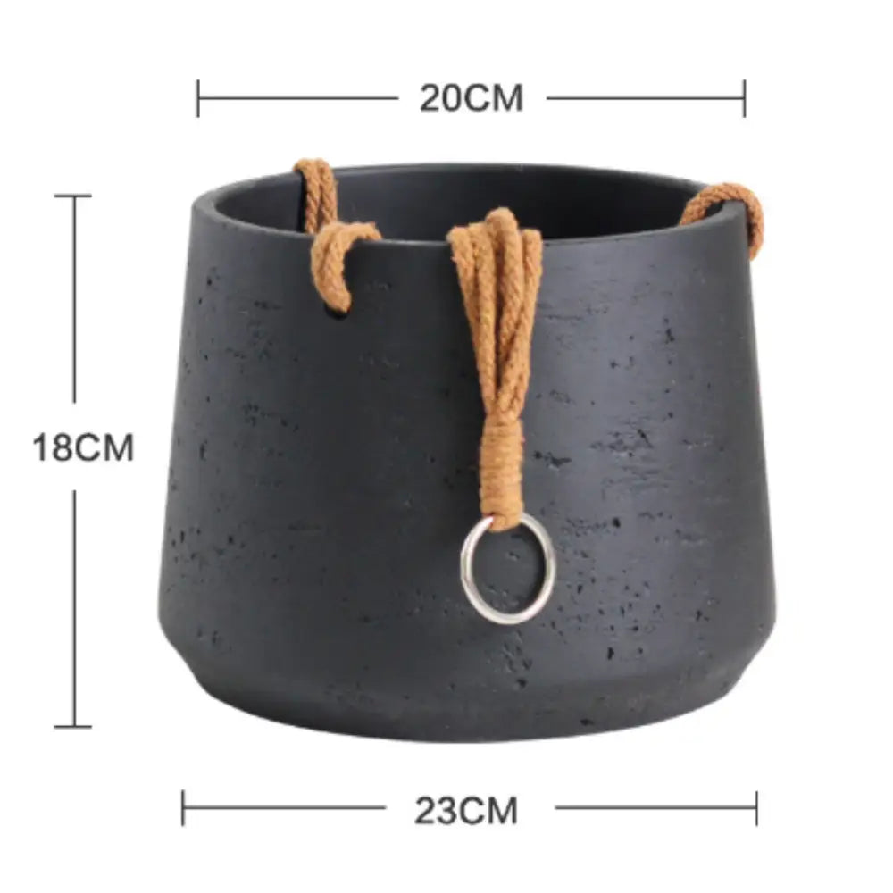 Pot de fleur suspendu au plafond - Noir