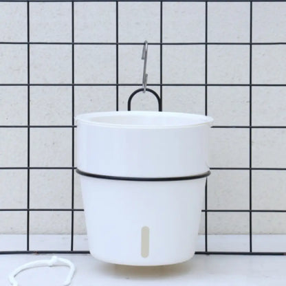 Pot de fleur suspendu avec réserve d’eau - Blanc