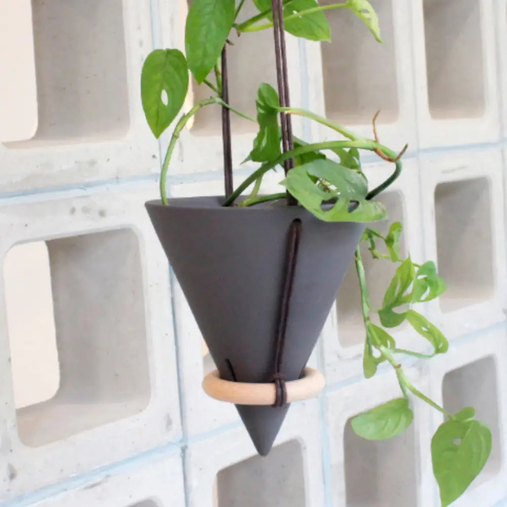 Pot de fleur suspendu design - Gris foncé