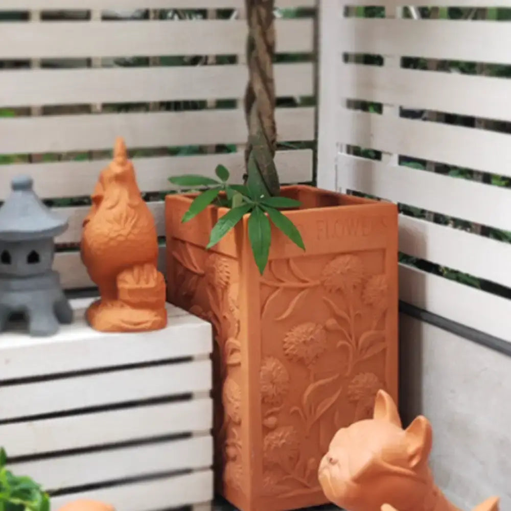 Pot de fleurs carrés en terre cuite design