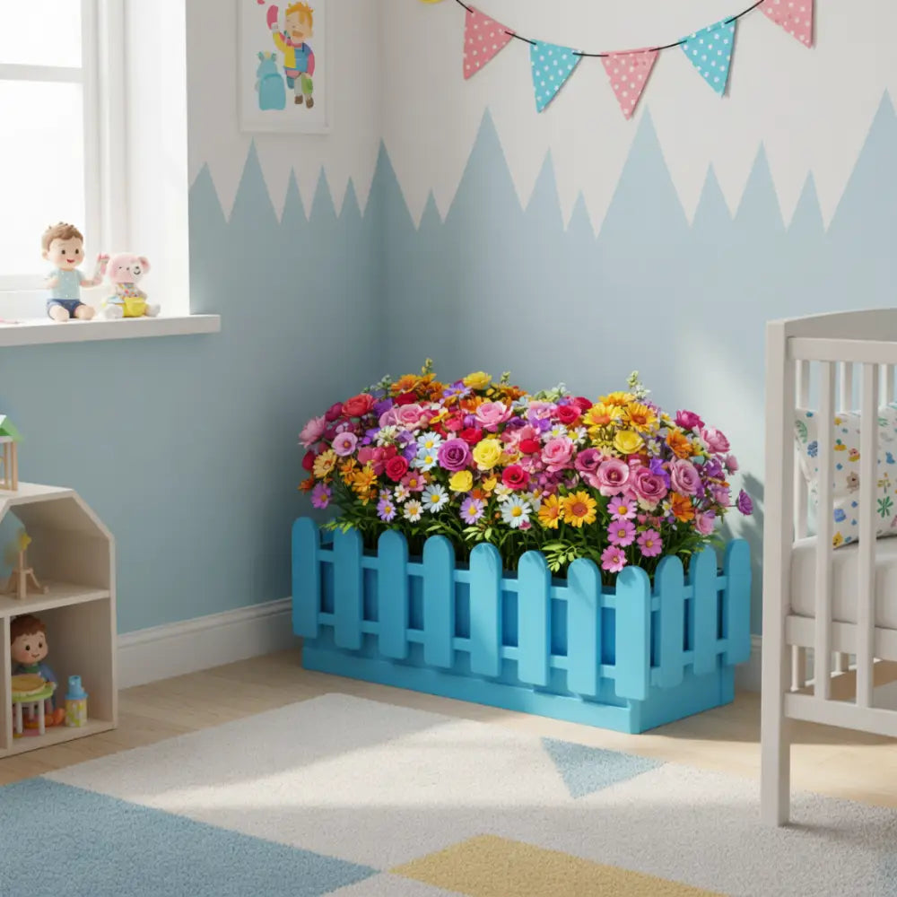 Pot de fleurs colorés - Bleu