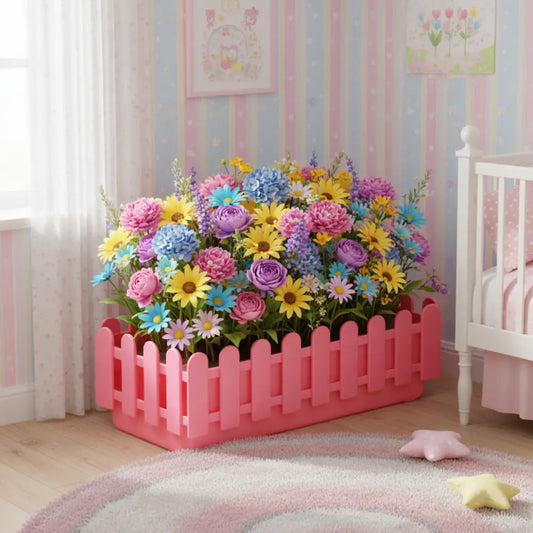 Pot de fleurs colorés - Rose