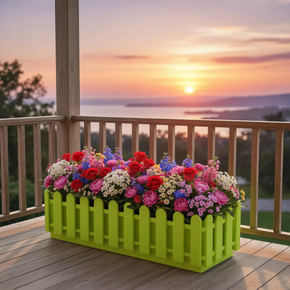 Pot de fleurs colorés - Vert