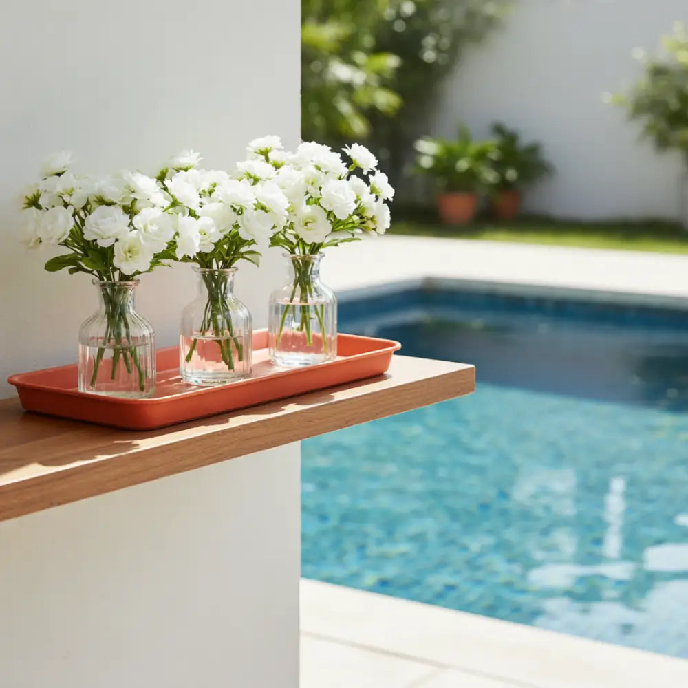 Soucoupe jardinière rectangulaire 50 cm - Rouge