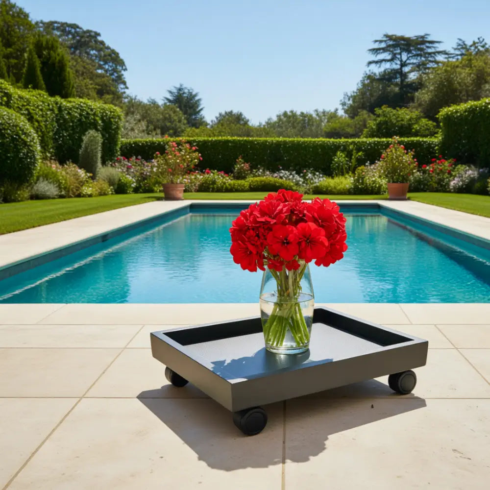 Soucoupe pot de fleur carré 30 cm - Gris foncé