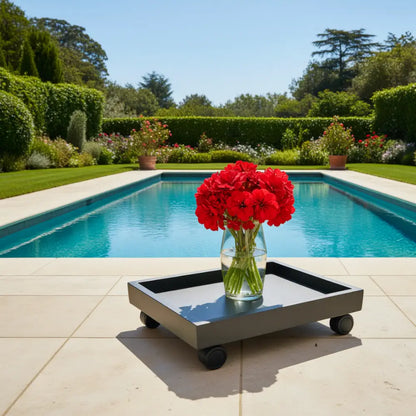 Soucoupe pot de fleur carré 30 cm - Gris foncé