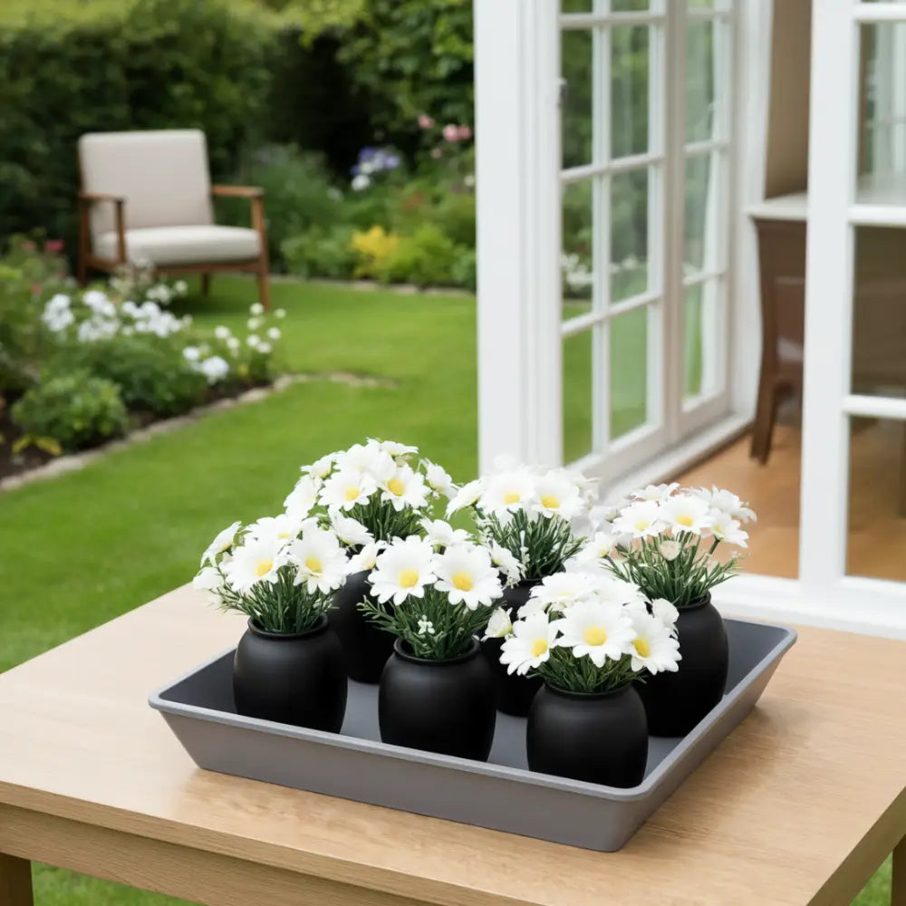 Soucoupe pot de fleur carré 40 cm - Gris