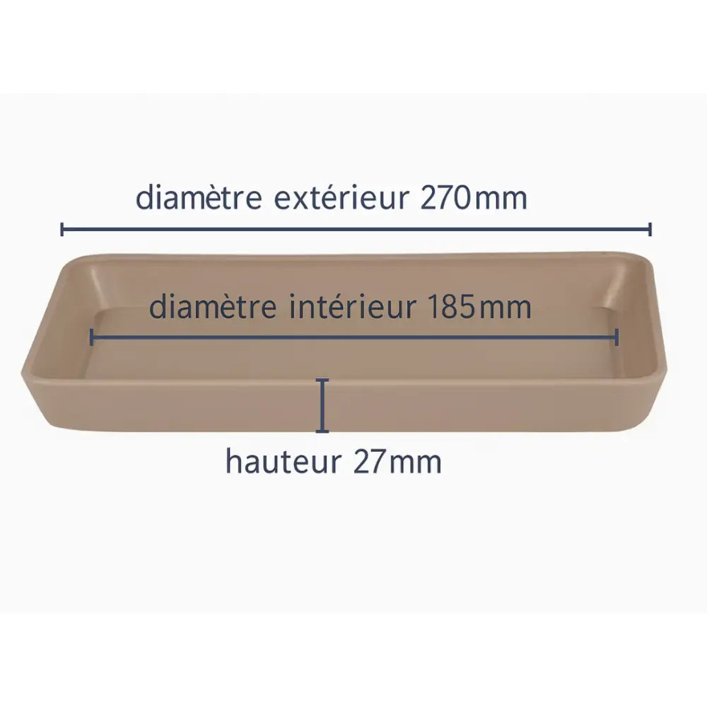 Soucoupe pot de fleur rectangulaire