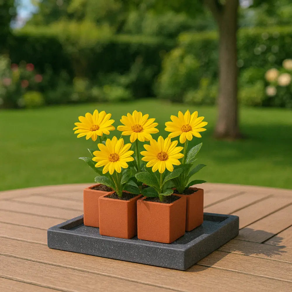 Soucoupe pour pot de fleur carré - Gris foncé