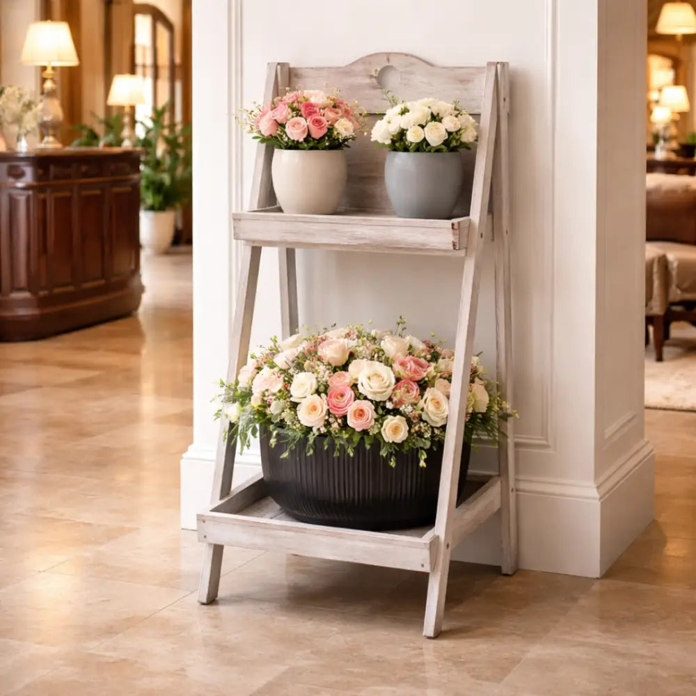 Support blanc pour plante
