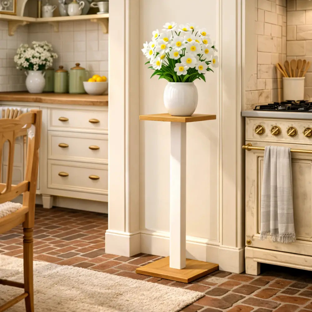 Support plante original - Jaune avec cadre blanc