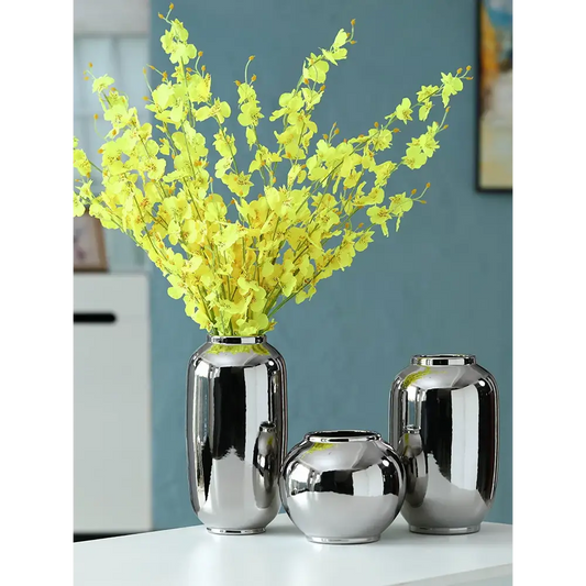 Vase argent brillant