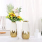 Vase blanc doré
