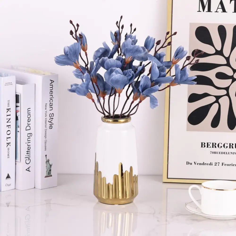Vase blanc doré - Petit
