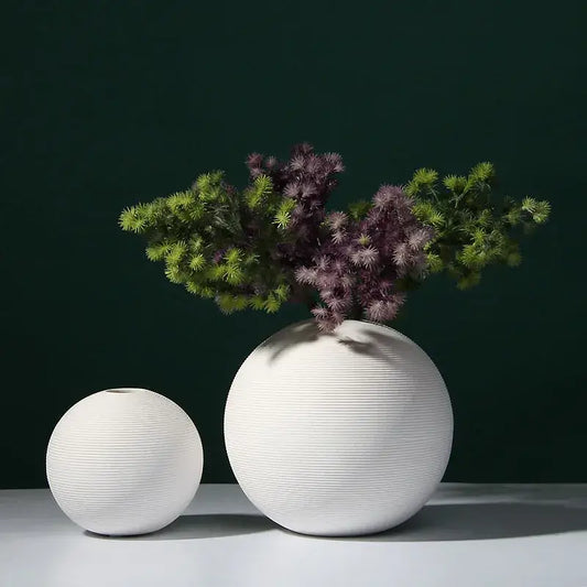 Vase boule blanc