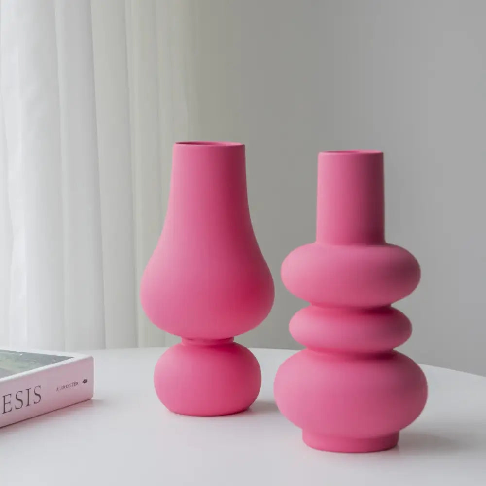 Vase céramique rose