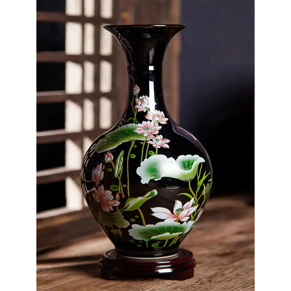 Vase chinois noir