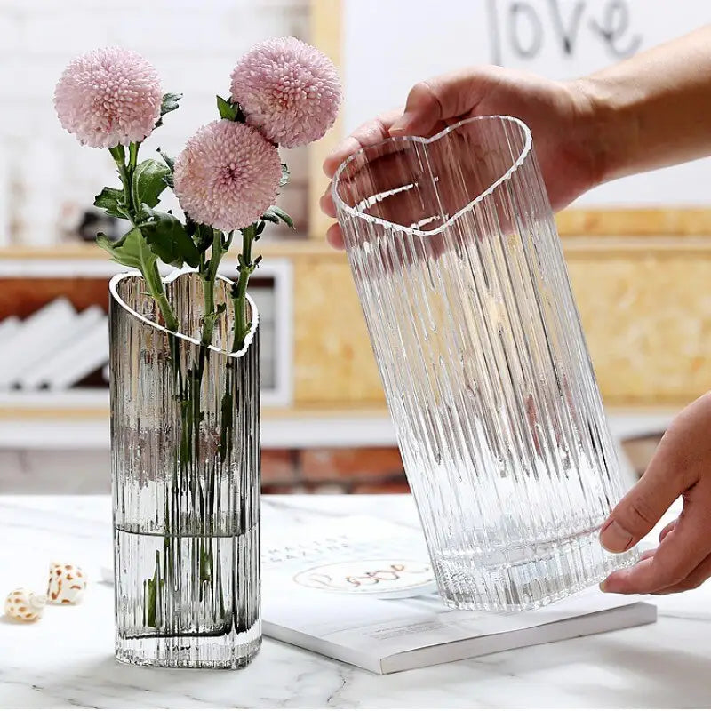 Vase coeur en verre