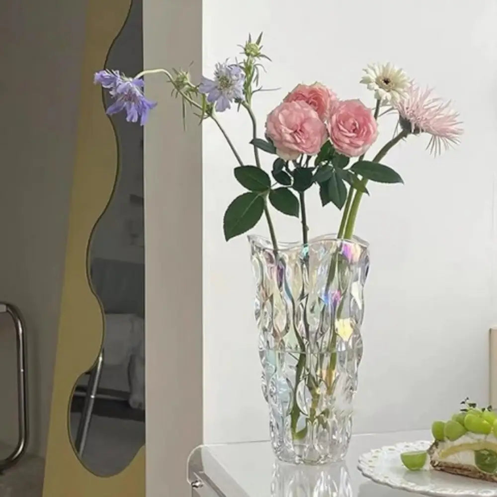 Vase en verre transparent vintage