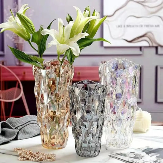 Vase en verre transparent vintage