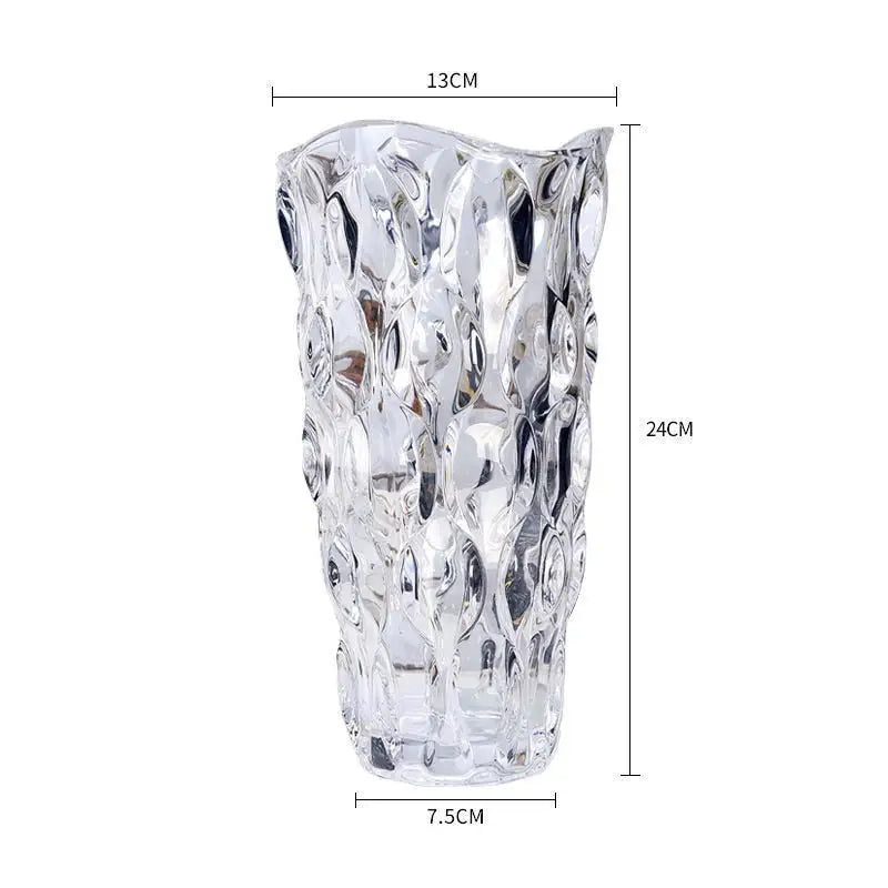 Vase en verre transparent vintage