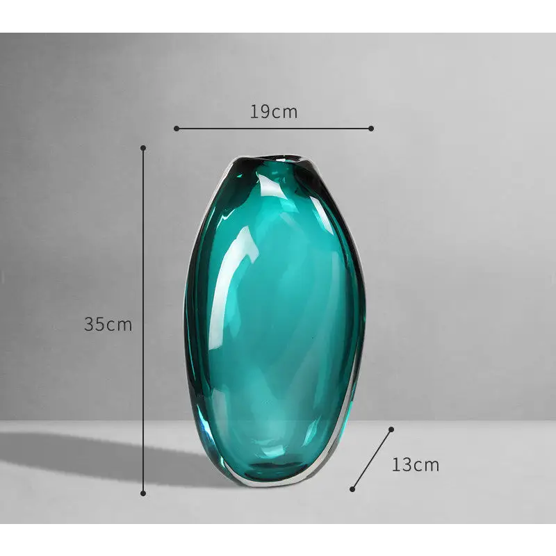 Vase en verre vert