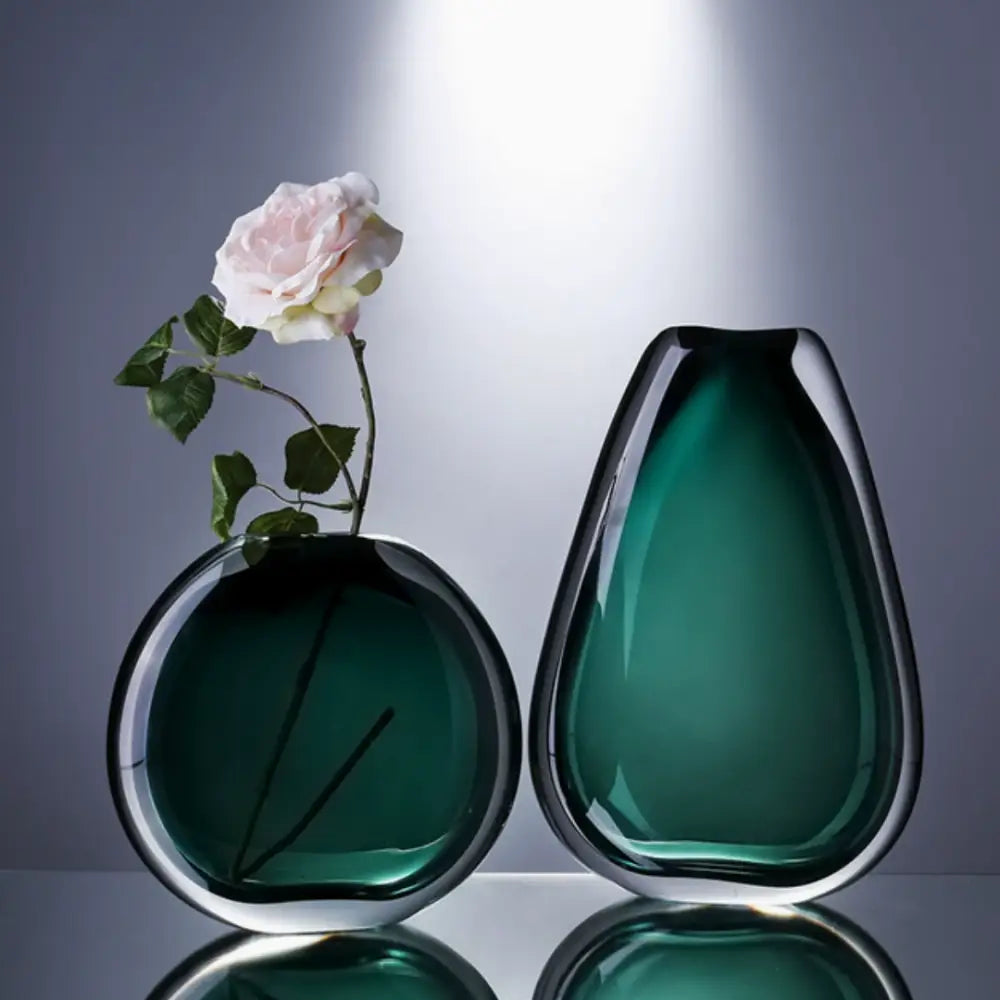 Vase en verre vert - Vert foncé / Petit - Décoration intérieure