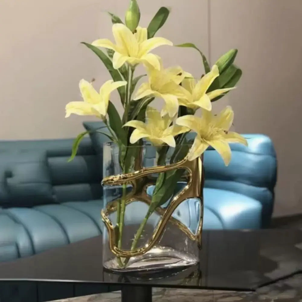 Vase moderne en verre - Or / Grand