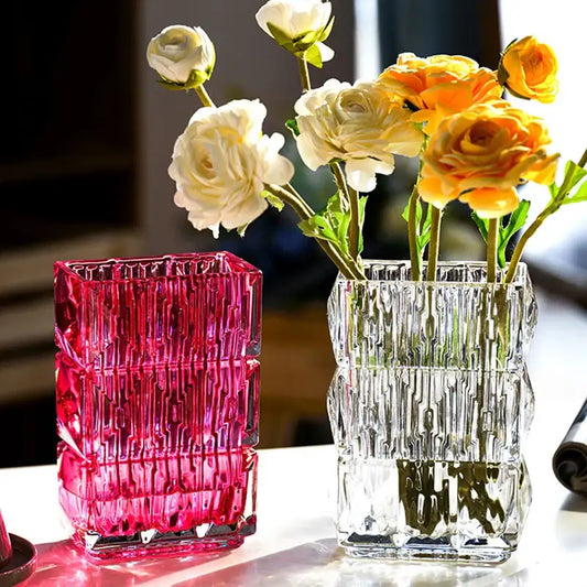 Vase rectangulaire en verre