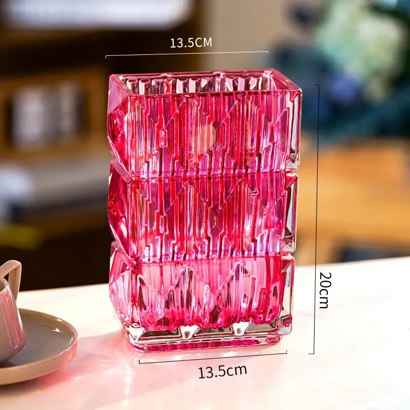 Vase rectangulaire en verre
