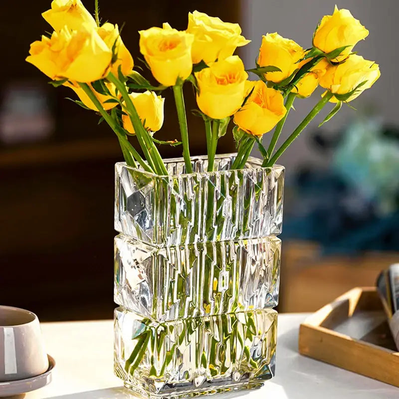 Vase rectangulaire en verre