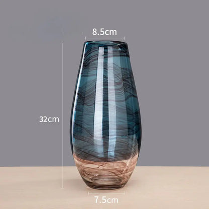 Vase verre bleu