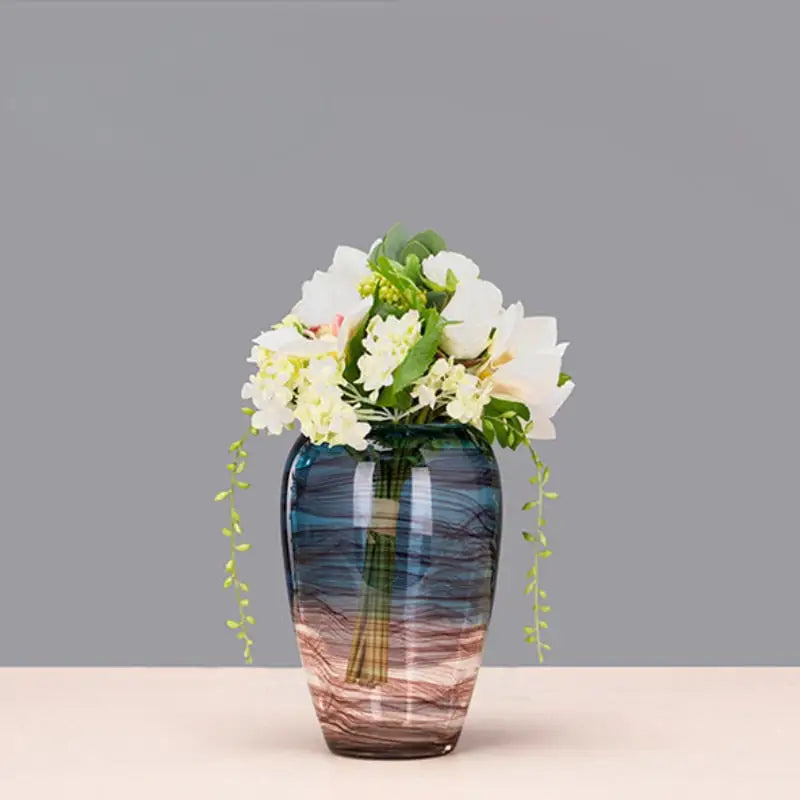 Vase verre bleu