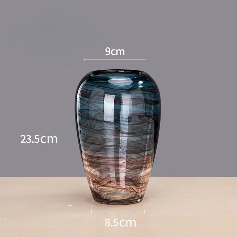 Vase verre bleu