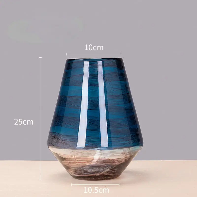 Vase verre bleu