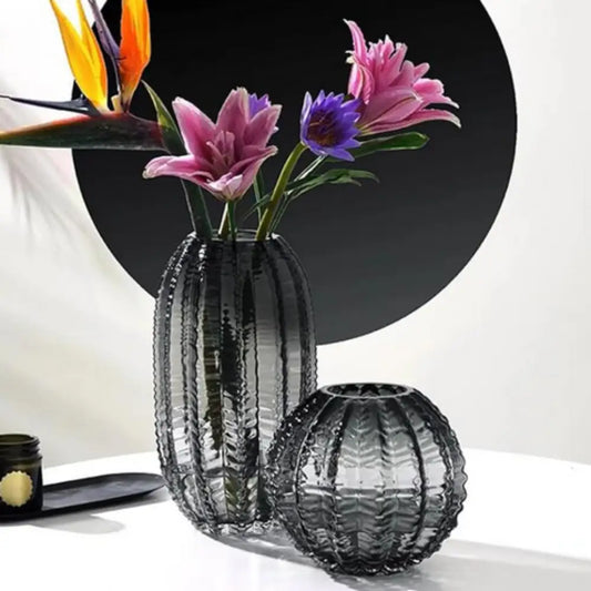 Vase verre noir