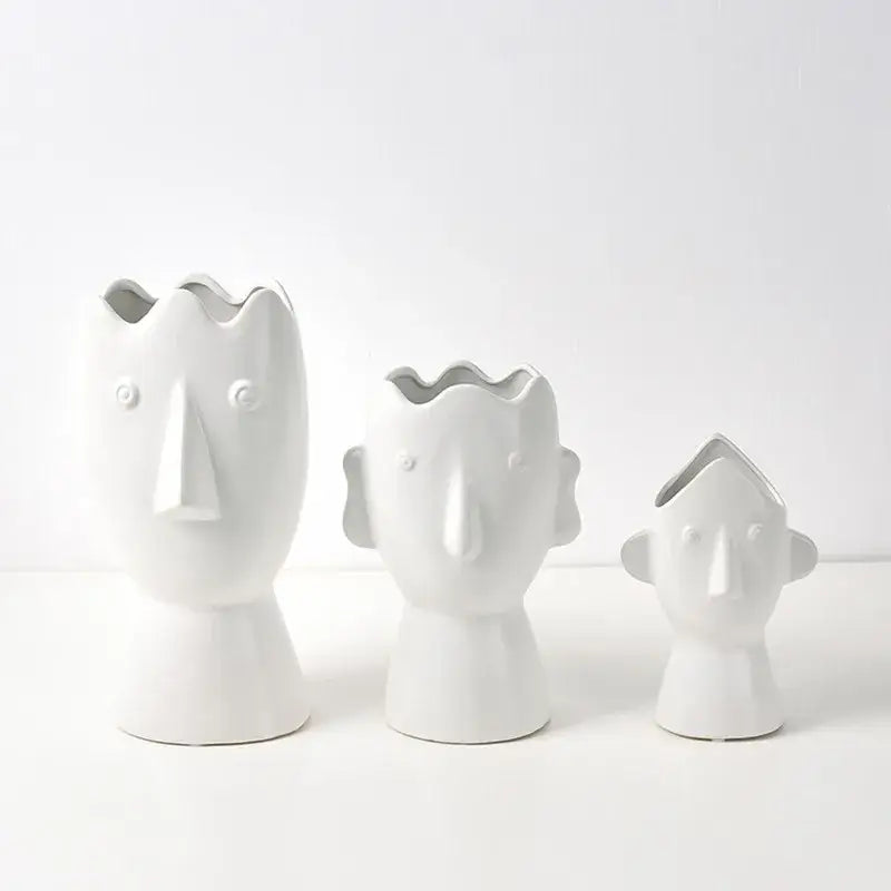 Vase visage blanc