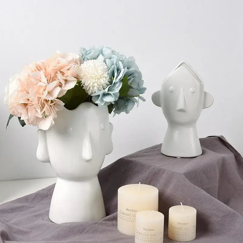 Vase visage blanc