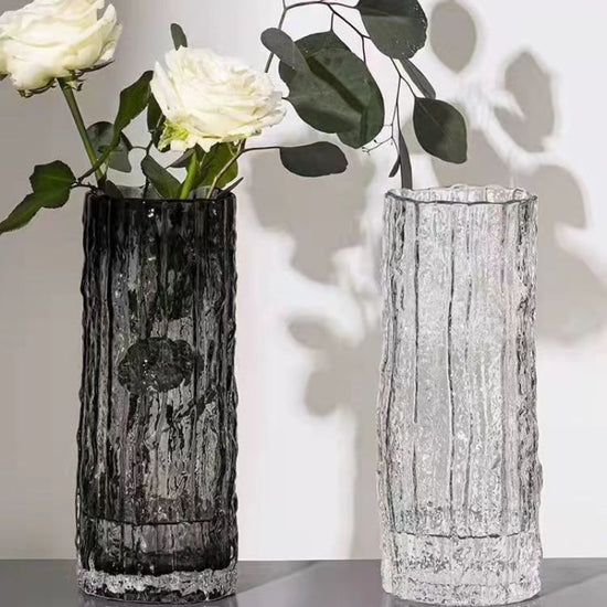 Vase en verre cylindrique